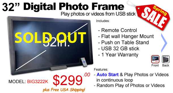 32 inch digital picture frame